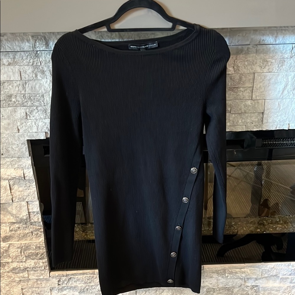 White House Black Market Black Long Sleeve Dress medium